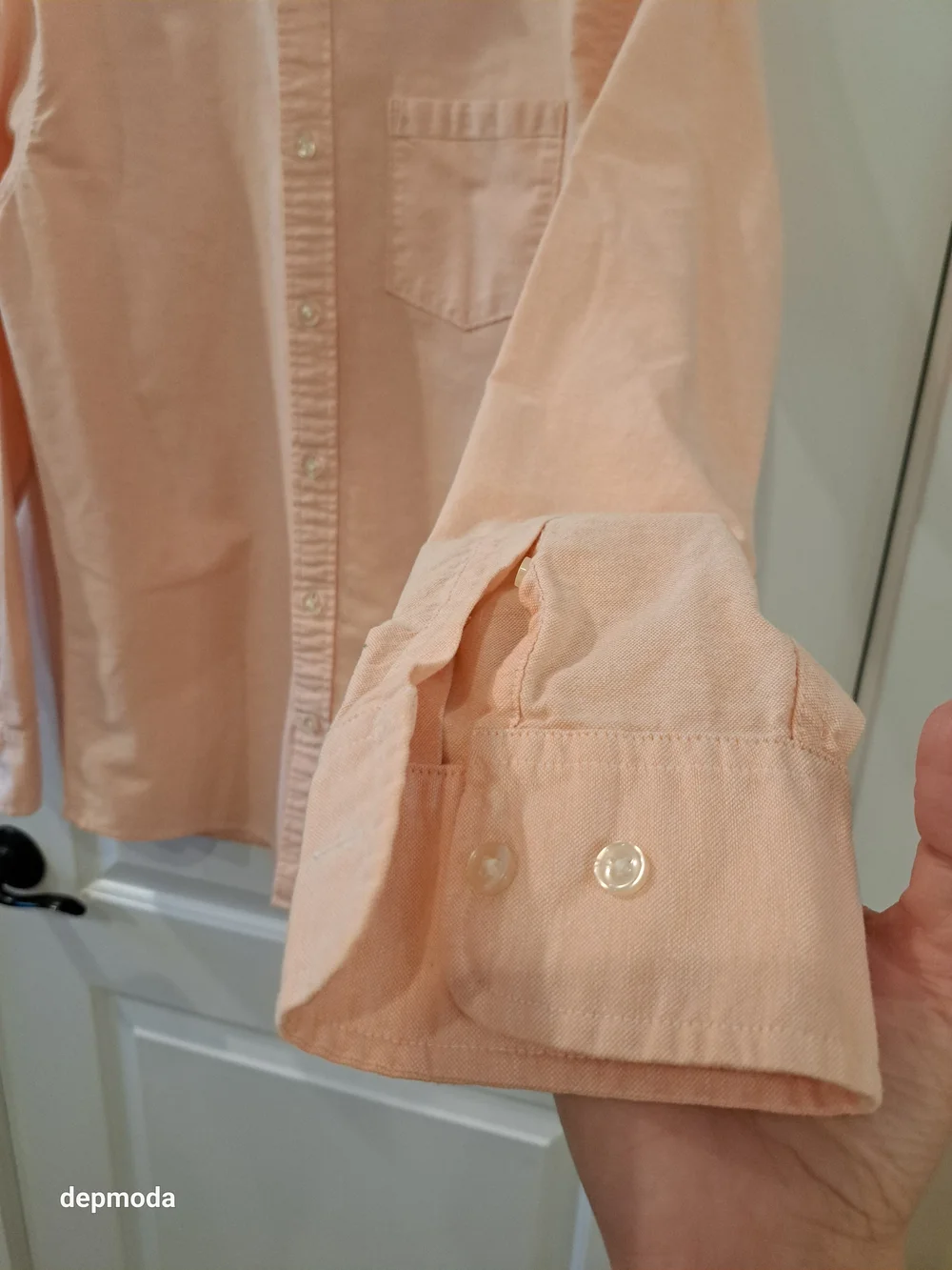 Sonoma Men's Peach Button down long sleeve shirt Size M
